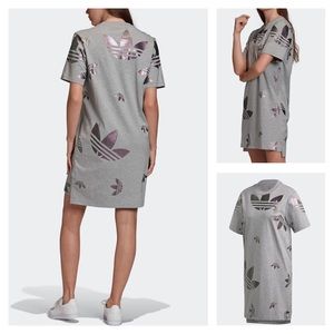Adidas originals bling large logo gray dress